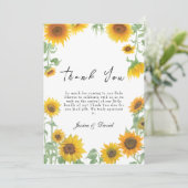 黄ひまわりエレガント晴れ赤ちゃんシャワー サンキューカード (スタンド正面)