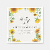 黄ひまわりエレガント晴れ赤ちゃんシャワー スタンダードカクテルナプキン (正面)