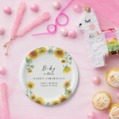 黄ひまわりエレガント晴れ赤ちゃんシャワー ペーパープレート (パーティー)