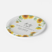 黄ひまわりエレガント晴れ赤ちゃんシャワー ペーパープレート (アングル)