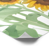 黄ひまわりエレガント晴れ赤ちゃんシャワー ポスター (角)