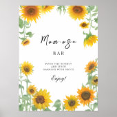 黄ひまわりエレガント晴れ赤ちゃんシャワー ポスター (正面)