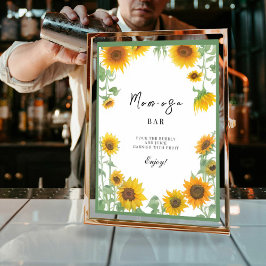 黄ひまわりエレガント晴れ赤ちゃんシャワー ポスター