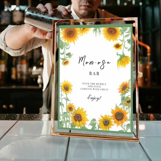 黄ひまわりエレガント晴れ赤ちゃんシャワー ポスター