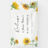 黄ひまわりエレガント晴れ赤ちゃんシャワー 横断幕 (縦)