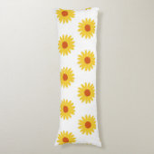 黄ひまわりフローラシンプル花柄 ボディピロー (正面縦)