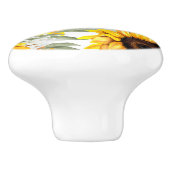 黄ひまわりフローラ素朴秋フラワー セラミックノブ (側面)