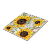 黄ひまわりフローラ素朴秋フラワー タイル (側面)