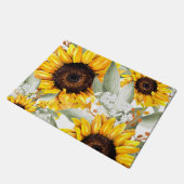 黄ひまわりフローラ素朴秋フラワー ドアマット (アングル)