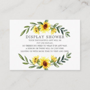 黄ひまわりブライダルシャワーディスプレイシャワー エンクロージャーカード