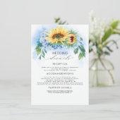 黄ひまわり及び埃の多い結婚ブルー詳細 エンクロージャーカード (スタンド正面)