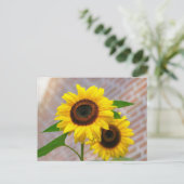 黄ひまわり最高のの写真 ポストカード (スタンド正面)