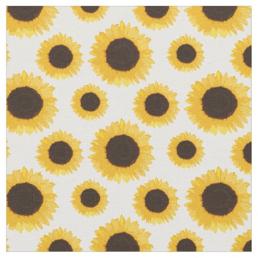 黄ひまわり模様 ファブリック (クローズアップ)