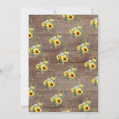 黄ひまわり素朴ビンゴ赤ちゃんシャワーゲーム 招待状 (裏面)