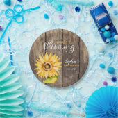 黄ひまわり素朴赤ちゃんシャワー ペーパープレート (パーティー)