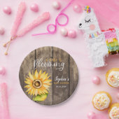 黄ひまわり素朴赤ちゃんシャワー ペーパープレート (パーティー)