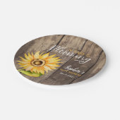 黄ひまわり素朴赤ちゃんシャワー ペーパープレート (アングル)