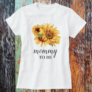 黄ひまわり素朴赤ちゃんシャワー Tシャツ