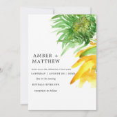 黄ひま絵を描花結婚式招待状 (正面)