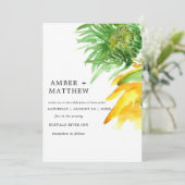 黄ひま絵を描花結婚式招待状 (スタンド正面)