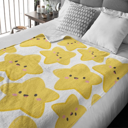 黄よくはしゃぐ星 フリースブランケット