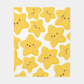 黄よくはしゃぐ星 フリースブランケット (正面)