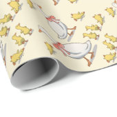 黄よくはしゃぐ色ダッキー(アヒルちゃん)新生児お祝い ラッピングペーパー (ロールコーナー)