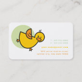 黄よくはしゃぐ色ベビーダックスかわいいダッキー(アヒルちゃん)グリーンドット 名刺 (裏面)
