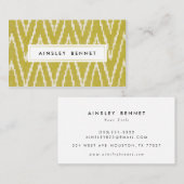 黄イカットパターン(の模様が)あるの名刺 名刺 (正面/裏面)