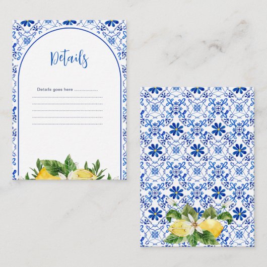 黄イタリアンフローラレモン詳細 エンクロージャーカード (正面/裏面)