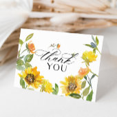 黄エレガントひまわりサニービーありがとう サンキューカード
