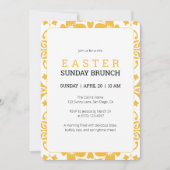 黄エレガントイースターサンデーブランチ招待状 招待状 (正面)