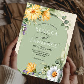 黄エレガントセージフローラ結婚式招待状 招待状