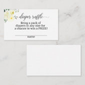 黄エレガントフローラおむつラッフルカード エンクロージャーカード (正面/裏面)