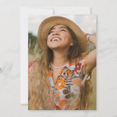 黄エレガントフローラ写真卒業パーティー 招待状 (裏面)