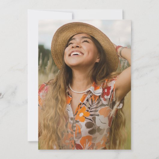 黄エレガントフローラ写真卒業パーティー 招待状 (裏面)