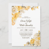 黄エレガントフローラ結婚ズ 招待状 (正面)