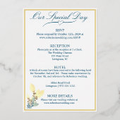 黄エレガントフローラ結婚ズ 箔招待状 (裏面)