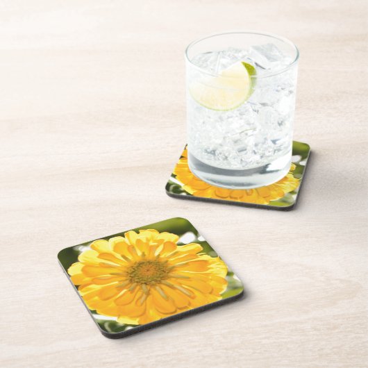 黄エレガントフローラ花デイジー コースター (右側)