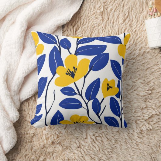 黄エレガントフローラ青葉枕 クッション (ブランケット)