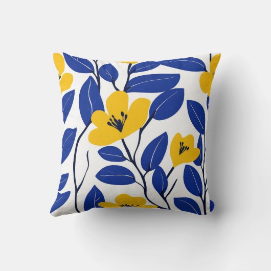 黄エレガントフローラ青葉枕 クッション (裏面)