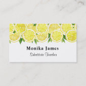 黄エレガントモダンレモン模様 名刺 (正面)