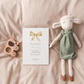 黄エレガントリボン付き赤ちゃんシャワー招待 招待状