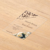 黄エレガントローズロッコパタ結婚ーン アクリル招待状 (レイダウン)