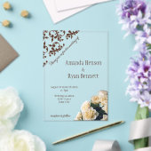 黄エレガントローズロッコパタ結婚ーン アクリル招待状 (インサイチュ (ウェディング))