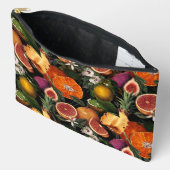 黄エレガント柑橘類の果実 アクセサリーポーチ (見開き)