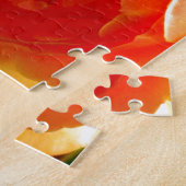 黄エレガント桃赤アプリコットフローラバラ ジグソーパズル (側面)