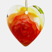 黄エレガント桃赤アプリコットフローラバラ セラミックオーナメント (右)