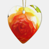 黄エレガント桃赤アプリコットフローラバラ セラミックオーナメント (左)