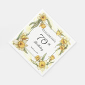 黄エレガント水仙フローラ70誕生日 スタンダードランチョンナプキン (角)